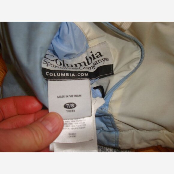 Reversible 2 in 1 Columbia Coat Winter Light Blue Down Size 7-8 Youth - Picture 6 of 6